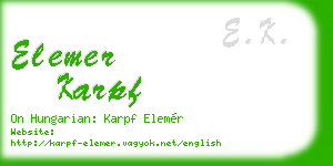 elemer karpf business card
