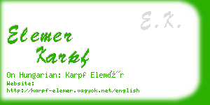 elemer karpf business card